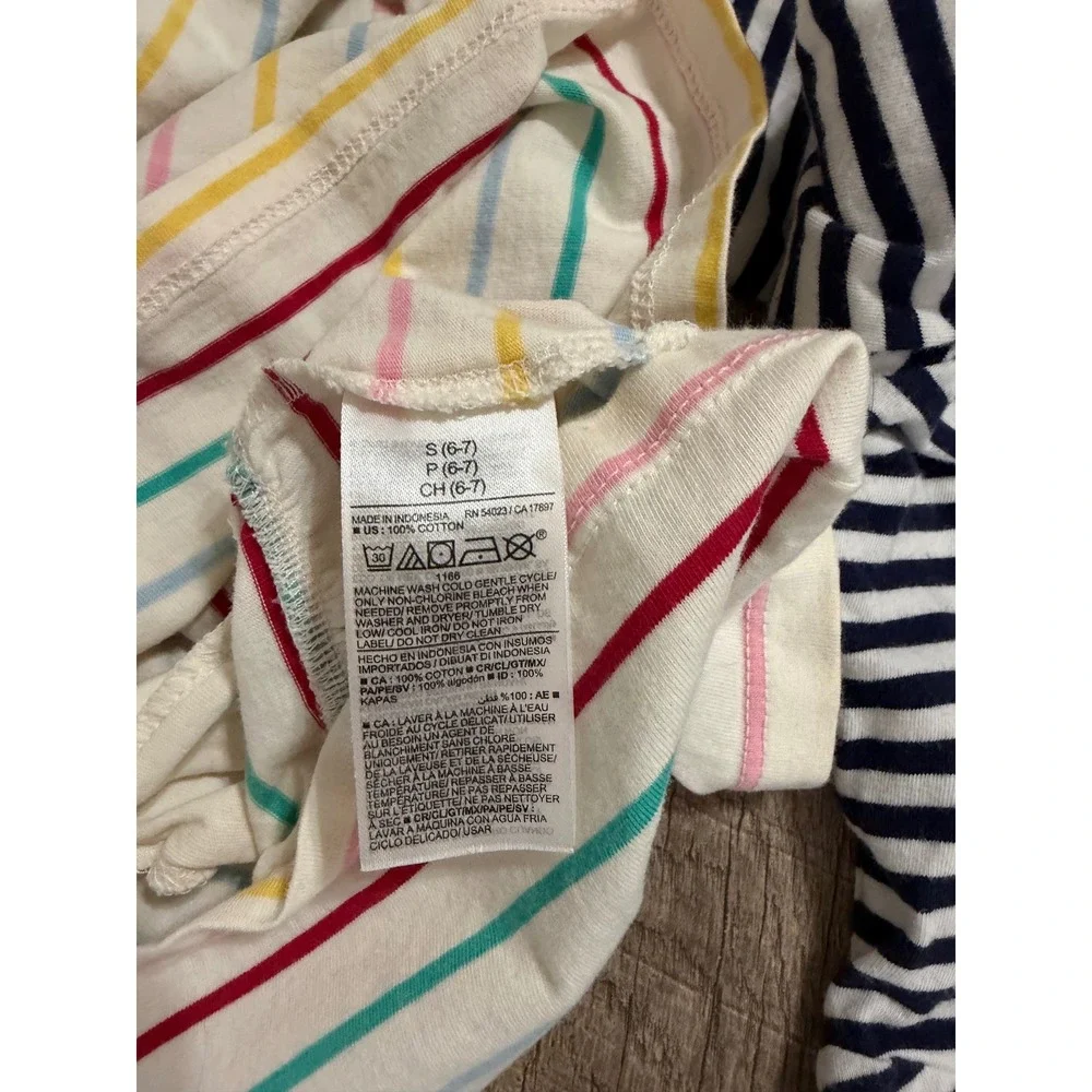 Old Navy Girls Striped Dress Bundle 2 Tiered Cami Skater Navy White Size S 6-7